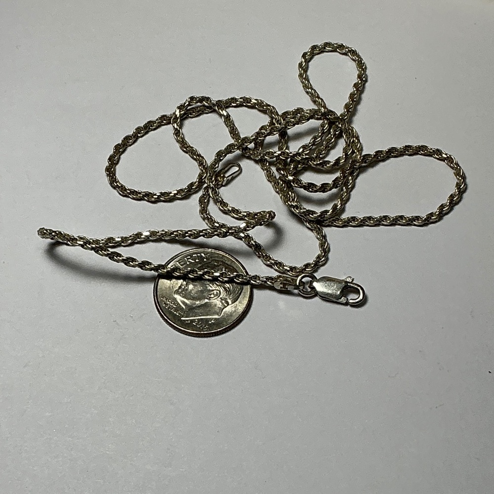 Sterling Silver Rope Style Necklace / Chain. 24 inches long - Picture 3 of 4